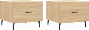 vidaXL 2 db sonoma tölgy szerelt fa dohányzóasztal 50 x 50 x 40 cm