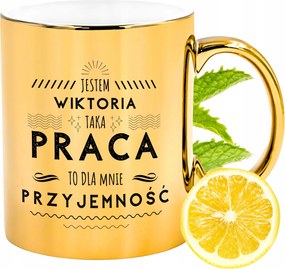 Prémium Arany Csillogó Bögre Viktória Ajándék Nyomtatott Fotóval