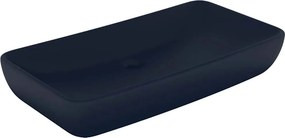 vidaXL négyszögletes matt sötétkék kerámia luxus mosdókagyló 71x38 cm