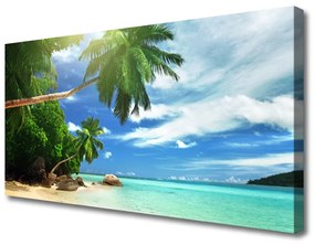 Vászonkép Palm Beach Sea Landscape 120x60 cm