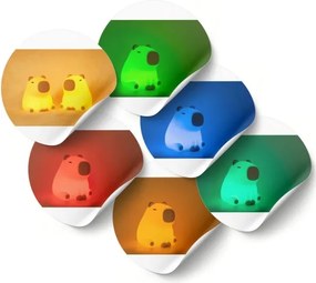 LED RGBW Dimmelhető gyermek lámpa LED/1W/5V USB 1200 mAh kapibara