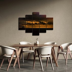 Egy vitorlás naplementekor képe (150x105 cm)