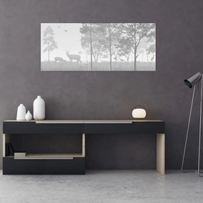Kép - rét szarvasokkal (120x50 cm)
