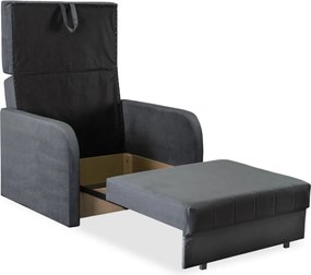 2 db-os szett, egyszemélyes ágyazható fotel szürke színben VERO