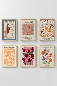 Artsycllct15 keretezett MDF falikép, 6 db-os szett