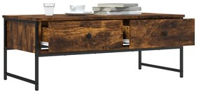 füstös tölgy színű szerelt fa dohányzóasztal 101 x 49 x 39,5 cm