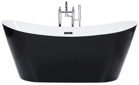 Fekete szabadon álló fürdőkád 160 x 76 cm ANTIGUA Beliani