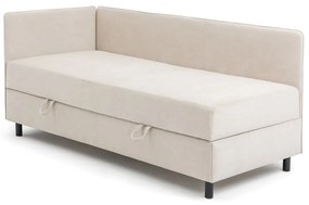 Bézs kárpitozott ágyneműtartós egyszemélyes ágy matraccal 120x200 cm Avela – Bonami Selection