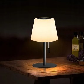 LED fényerőszabályozható napelemes lámpa LED/2W/5V USB 1200 mAh IP44 fehér/fekete