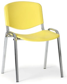 ISO műanyag szék - króm lábak, sárga