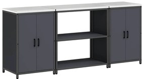 Konyhai Tároló Készlet 3 pcs Antracitszürke 210 x 50 x 92 cm