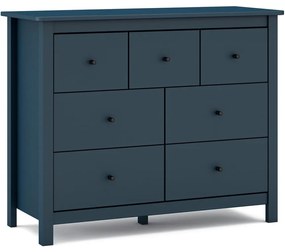 Sötétkék borovi fenyő alacsony komód 110x80 cm Misti – Marckeric