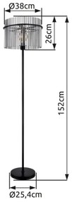 Globo 15698S - Állólámpa GORLEY 1xE27/60W/230V fekete