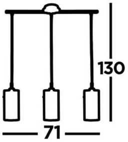 Searchlight 3303-3CC - Csillár zsinóron DUO 3xE14/60W/230V fényes króm