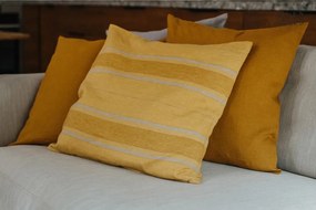 Len párnahuzat 40x40 cm Amber Bronze Stripes – Linen Tales