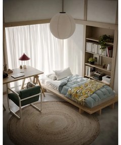 Natúr színű borovi fenyő egyszemélyes ágy ágyráccsal 120x200 cm Japan – Karup Design