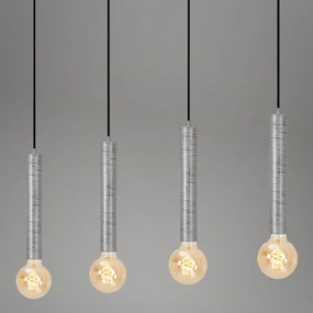 Briloner - Csillár zsinóron LONGA 4xE27/60W/230V ezüst