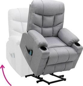 Állítható masszázs fotel, világosszürke, HUDSON