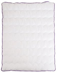 Egész éves steppelt paplan 140x200 cm BELLA LEVENDULA párnával 70x90 cm, fehér