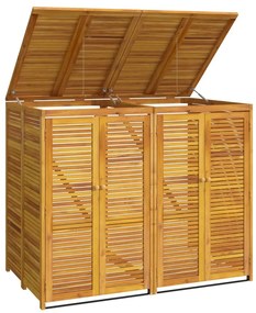 tömör dupla akácfa kukatároló 140 x 89 x 117 cm