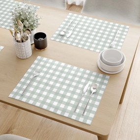 Goldea pamut reggeliző alátét - zsálya színű kockás - 2db 30 x 40 cm
