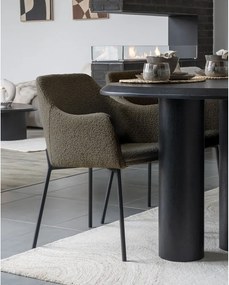 Barna kárpitozott karfás étkezőfotel Melilla – House Nordic