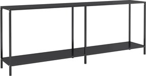 vidaXL fekete edzett üveg tálalóasztal 200 x 35 x 75,5 cm