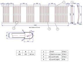 Fekete 400x1800mm törölközőszárítós fürdőszobai radiátor Welland Lux | Készletről | Gyors kiszállítással