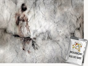 Fotótapéta Flizelina Lány a repedt falon 400x280 ragasztó