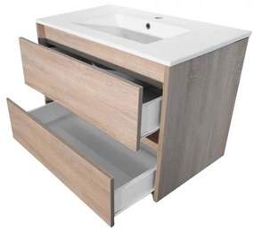 Porto 80 alsó fürdőszoba bútor mosdóval sonoma tölgy színben