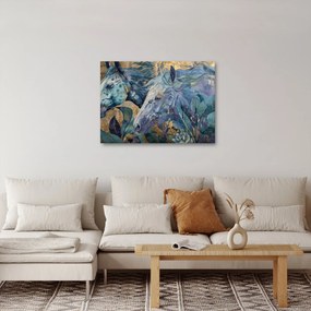 Kép - Lovak arany háttérrel (70x50 cm)
