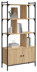 sonoma tölgy szerelt fa könyvespolc ajtókkal 76,5x30x154,5 cm