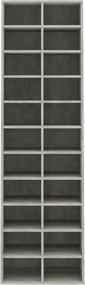 betonszürke szerelt fa cipősszekrény 54 x 34 x 183 cm