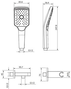 Cersanit S951-513 - LARGA fekete zuhanyszett