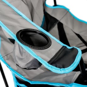 Összecsukható kempingasztal + szék szürke/kék