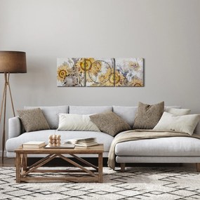 Kép - Napraforgó a falban (órával) (90x30 cm)