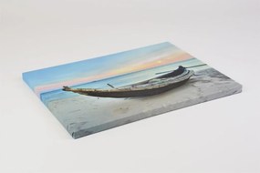 Fali kép Hajó a strandon LED időzítővel 30 x 40 cm
