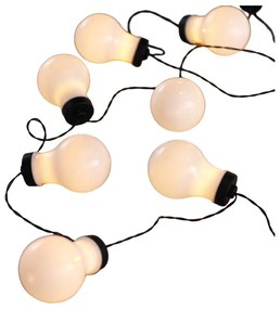 Bulb fekete villanykörte alakú LED fényfüzér, 10 izzós, hosszúság 2,2 m - DecoKing
