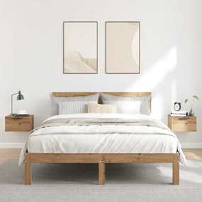 2 db kézműves tölgy fali szerelhető éjjeliszekrény 34x30x20 cm