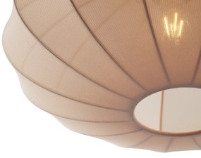 Japandi függőlámpa fekete barna szövetbúrával - Bida