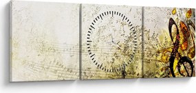 Kép - a zene ereje (órával) (90x30 cm)