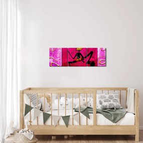 Történelmi falfestmény képe (órával) (90x30 cm)