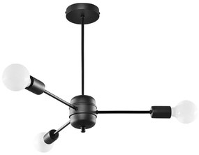 Sollux SL.1021 - Csillár rúdon LANGO 3xE27/60W/230V fekete
