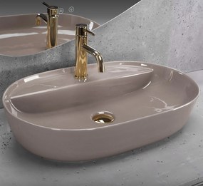 Rea Aura, asztali mosogató 610x410x130, fényes bézs, REA-U6381