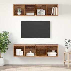 Fali TV Szekrény 4 pcs Öreg fa 37 x 37 x 72 cm Faanyag