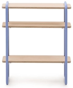 Világoskék-natúr színű függő gyerek könyvespolc kőrisfa dekorral 60x70x28 cm Tinn – Kave Home