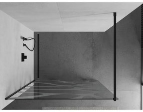 Mexen Kioto zuhanyparaván 110x200 cm 8 mm, fekete, fehér kivitel, 800-110-101-70-97