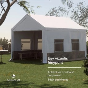 Blumfeldt Party Haven, sátor, 400 x 296 x 280 cm, időjárásálló, acélvázas, egyszerű összeszerelés, oldalfalakkal