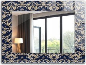 Dekoratív fali tükör nyomott mintás dekor 80x60 viktoriánus mintás tapéta