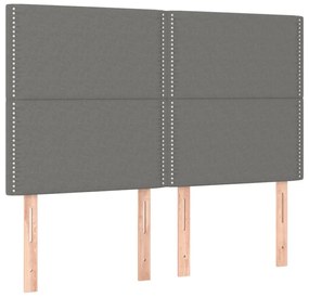 sötétszürke szövet ágykeret matrac nélkül 140 x 190 cm